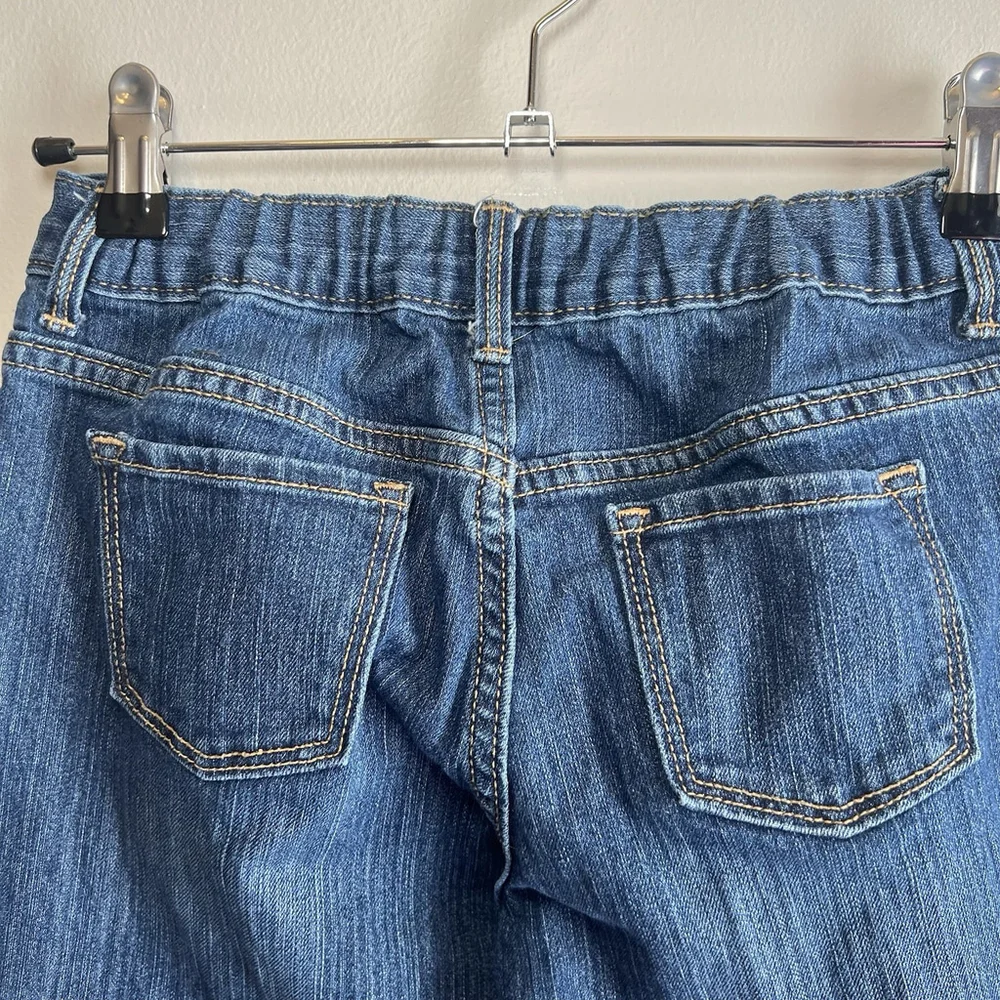 Old Navy Girls Medium Wash Mid-Rise Adjustable Waist Boot-Cut Jeans Size 10